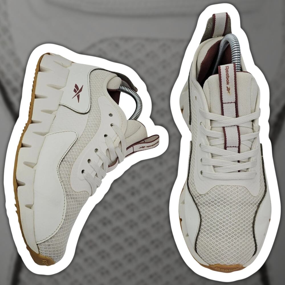 Reebok Zig Dynamica 4.0 Cream Wine Womens 7 Running Shoes